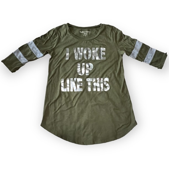 Rebellious One “I Woke Up Like This” Elbow Length Baseball Tee - Picture 1 of 8